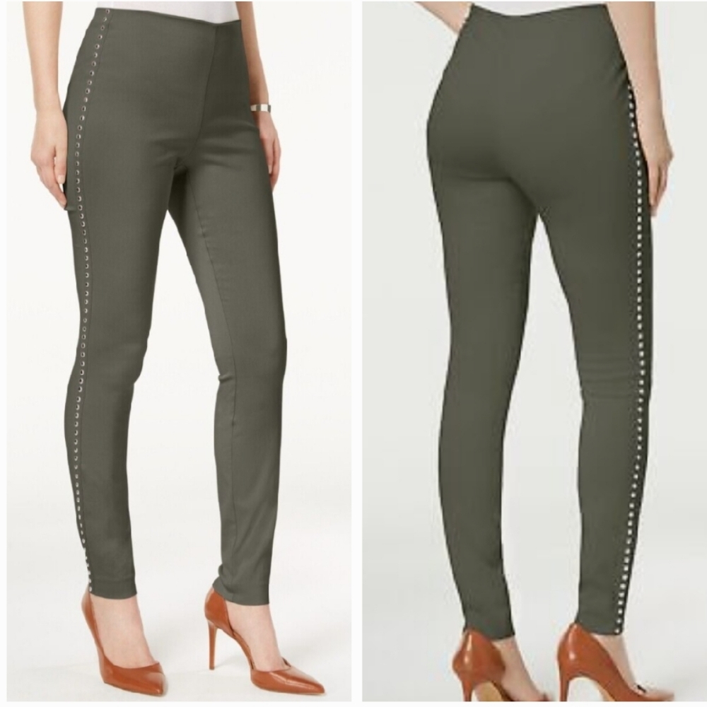 NWT INC Studded Olive  Mid Rise Women's Skinny Legging Pants